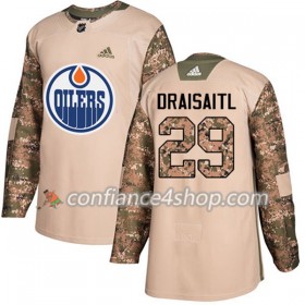 Adidas Maillot de Hockey Edmonton Oilers Leon Draisaitl 29 2017-2018 Camo Veterans Day Practice Authentic - Homme